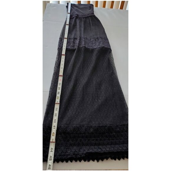 Whimsigoth Black Lace Swiss Dot Sheer Maxi Dress Forever 21 Size M Dark Coquette - Picture 8 of 11